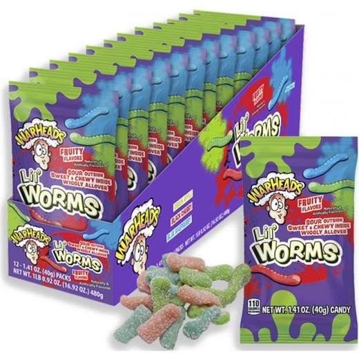 Warheads Lil Worms Fruity Flavors