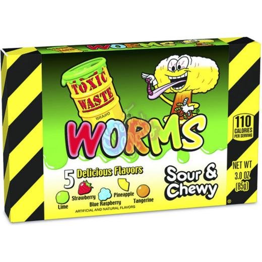 Sour & Cherry Worms Theatre Box (Toxic Waste)