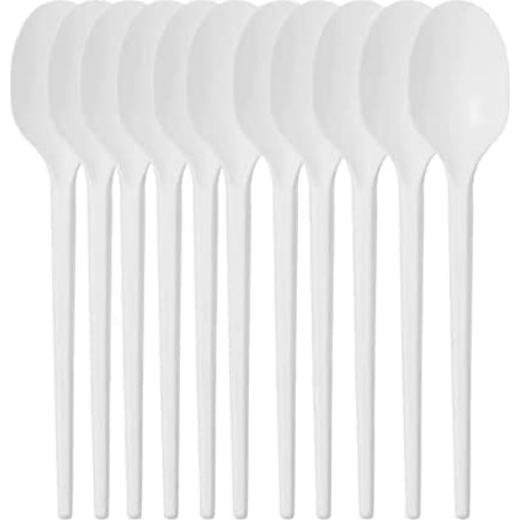 Go Pak Economy Plastic Dessert Spoon (White)
