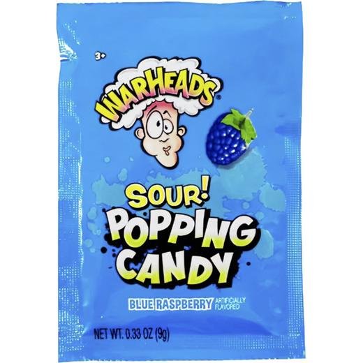Warheads Sour Popping Candy Blue Raspberry