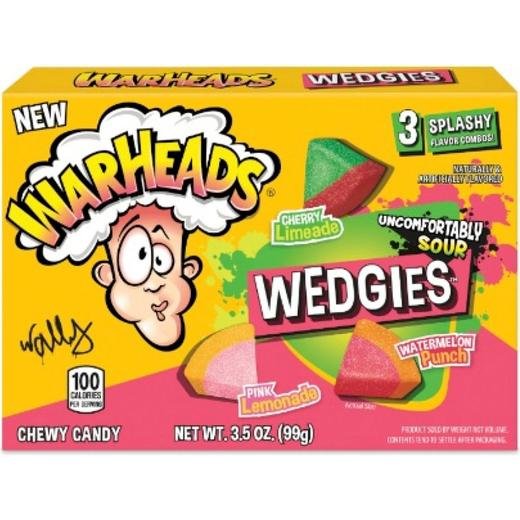 Warheads Sour Wedgies Theatre Box (Dark Yellow Box)
