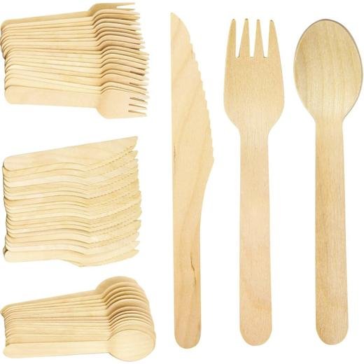 L-Pro Wooden Cutlery (100 Fork/100 Spoons/50 Knives)