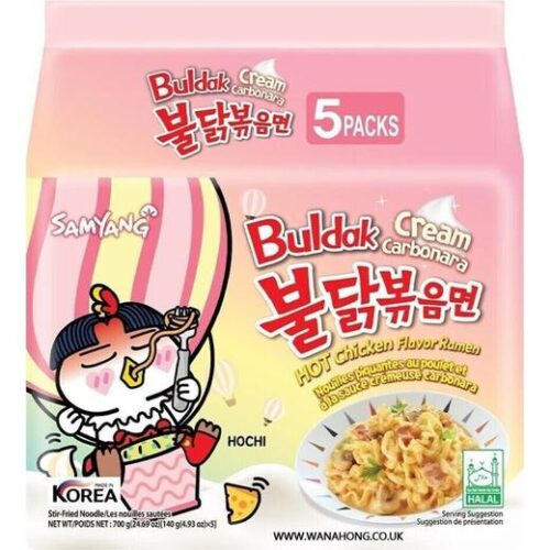 Samyang Buldak Hot Chicken Flavour Ramen Cream Carbonara (Pink-Korea)