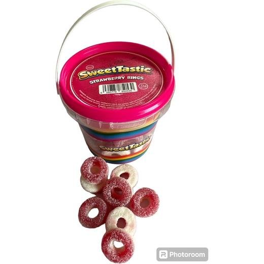Sweet Tastic Tubs Fizzy Strawberry Rings