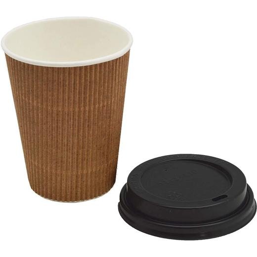 12Oz Scarlet Paper Cups & Lids (Wp3085)