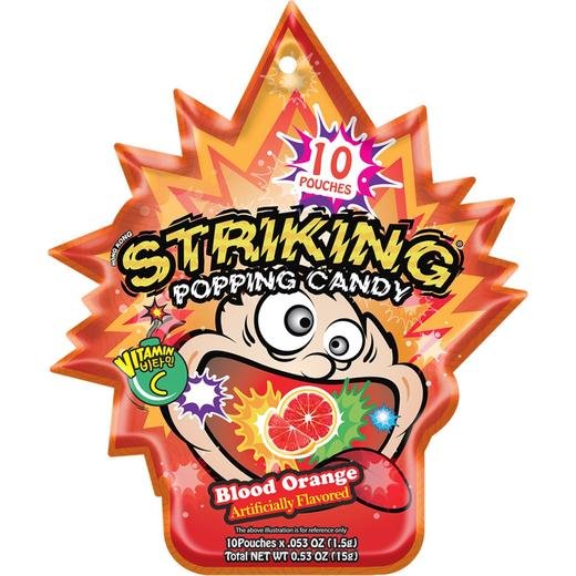 Striking Lollipop With Topping Candy Blood Orange