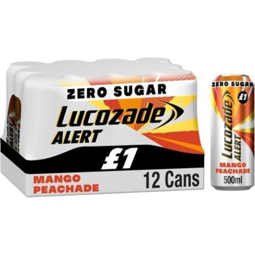 Lucozade Alert Mango Peachade Cans £1 P/M (818332)