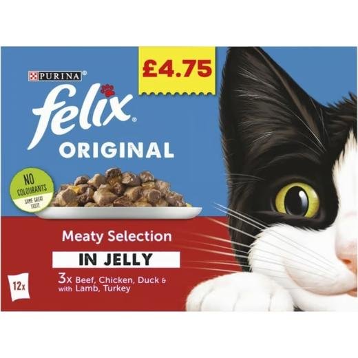 Felix Nestle Purina Cat Food Meaty Selection In Jelly £4.75 P/M