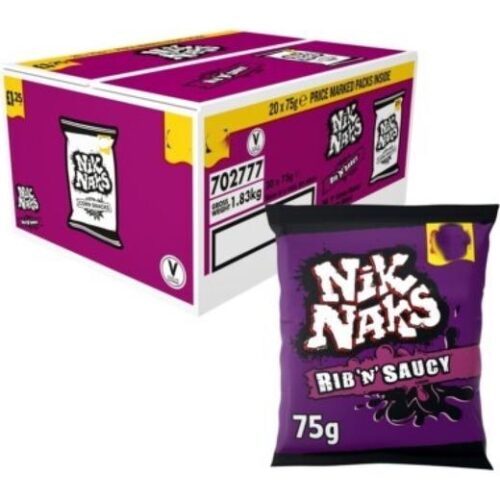 Nik Naks Rib N Saucy Flavour Corn Snack £1.35 Rrp (703021) (827513)
