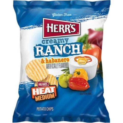 American Herrs 6Oz Creamy Ranch & Habanero Flavored Potato Chips (6925)