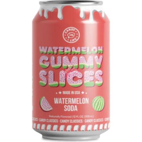 American Candy Lips Watermelon Gummy Slices Soda Cans 355Ml