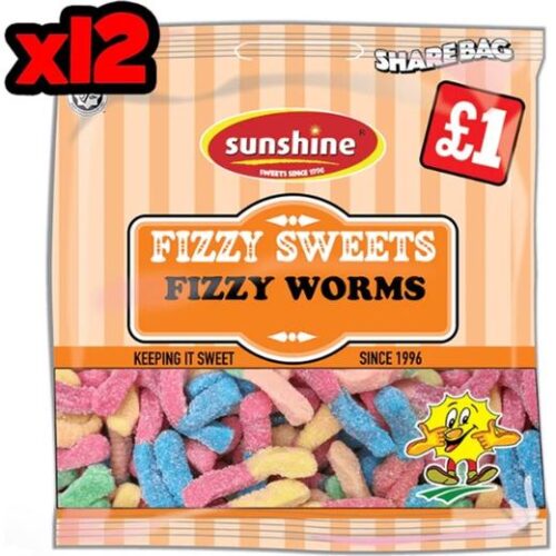 Sunshine Fizzy Neon Worms £1 Bag