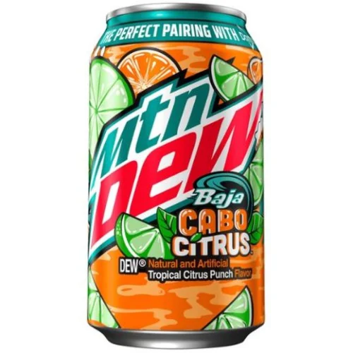 American Mountain Dew Baja Cabo Tropical Citrus Punch Can Drink
