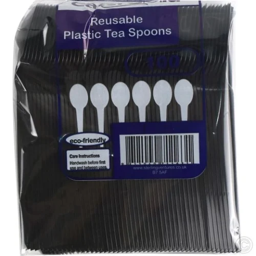 Sterling Catergold Reusable Black Plastic Tea Spoons (St81808)