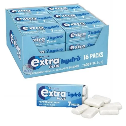 Wrigleys Extra Plus Hydro Peppermint Flavour Chewing Gum(834428)
