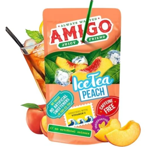 Amigo Ice Tea Peach Drink Pouches