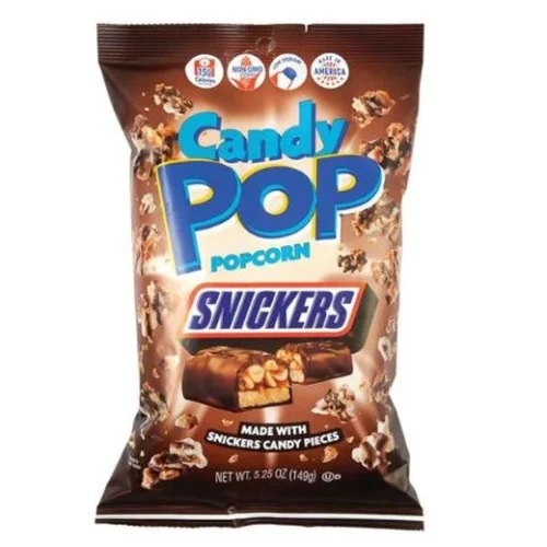 American Candy Pop Snickers Drizzled Popcorn