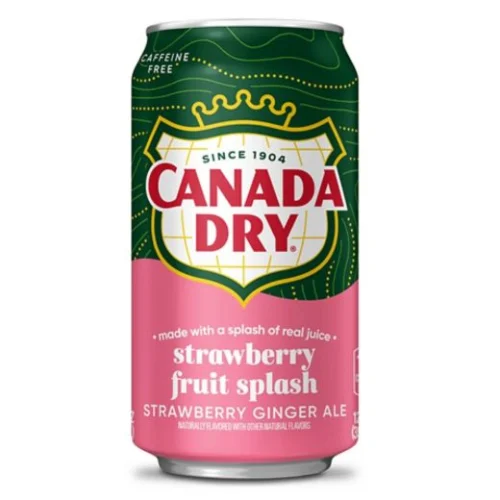 American Canada Dry Strawberry Fruit Splash Ginger Ale Cans